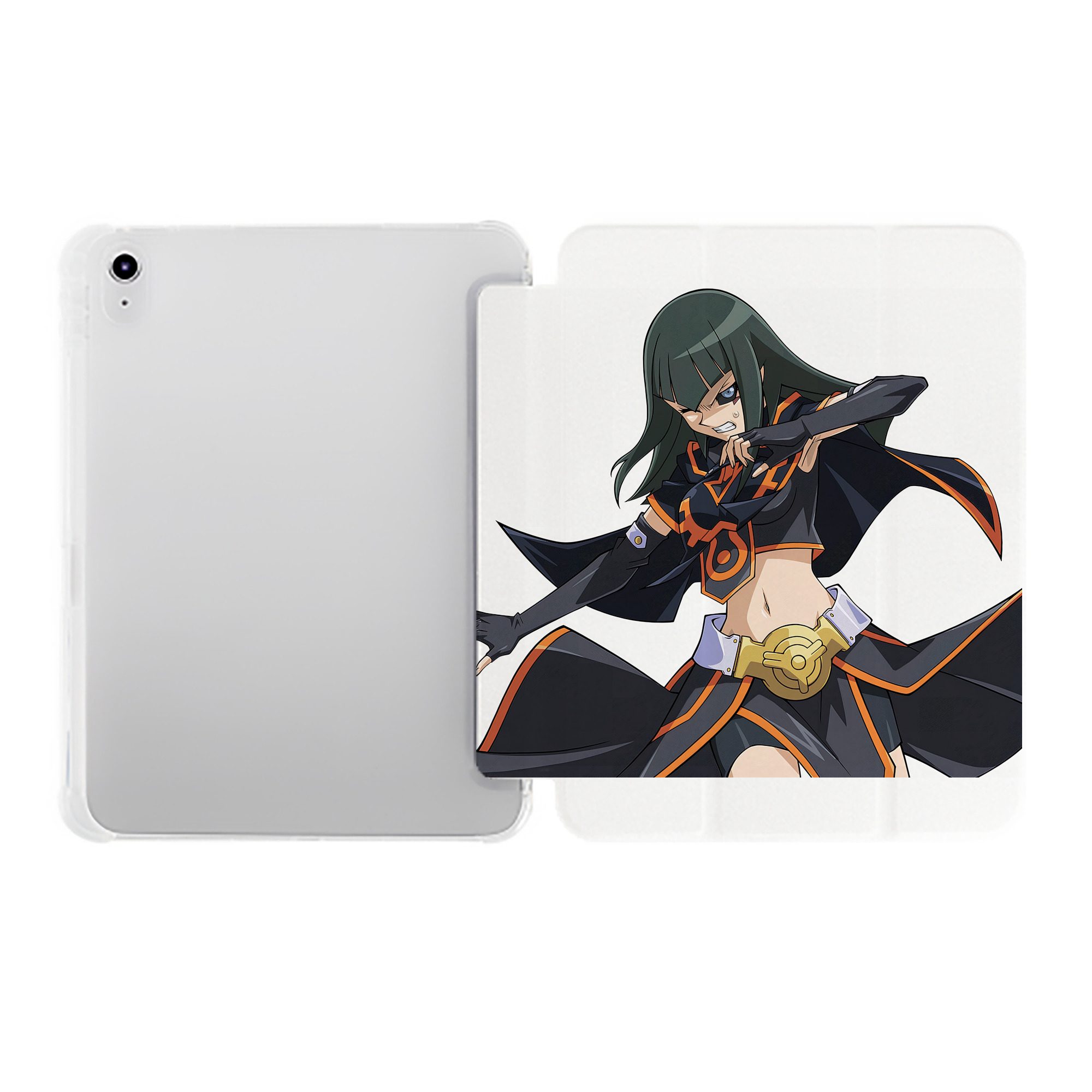 （画像用） 遊☆戯☆王 Yu-Gi-Oh! IPad ケース ペン収納付き 三つ折りスタンド PUレザー×シリコン 対応機種9.5/10.5/10.9インチ